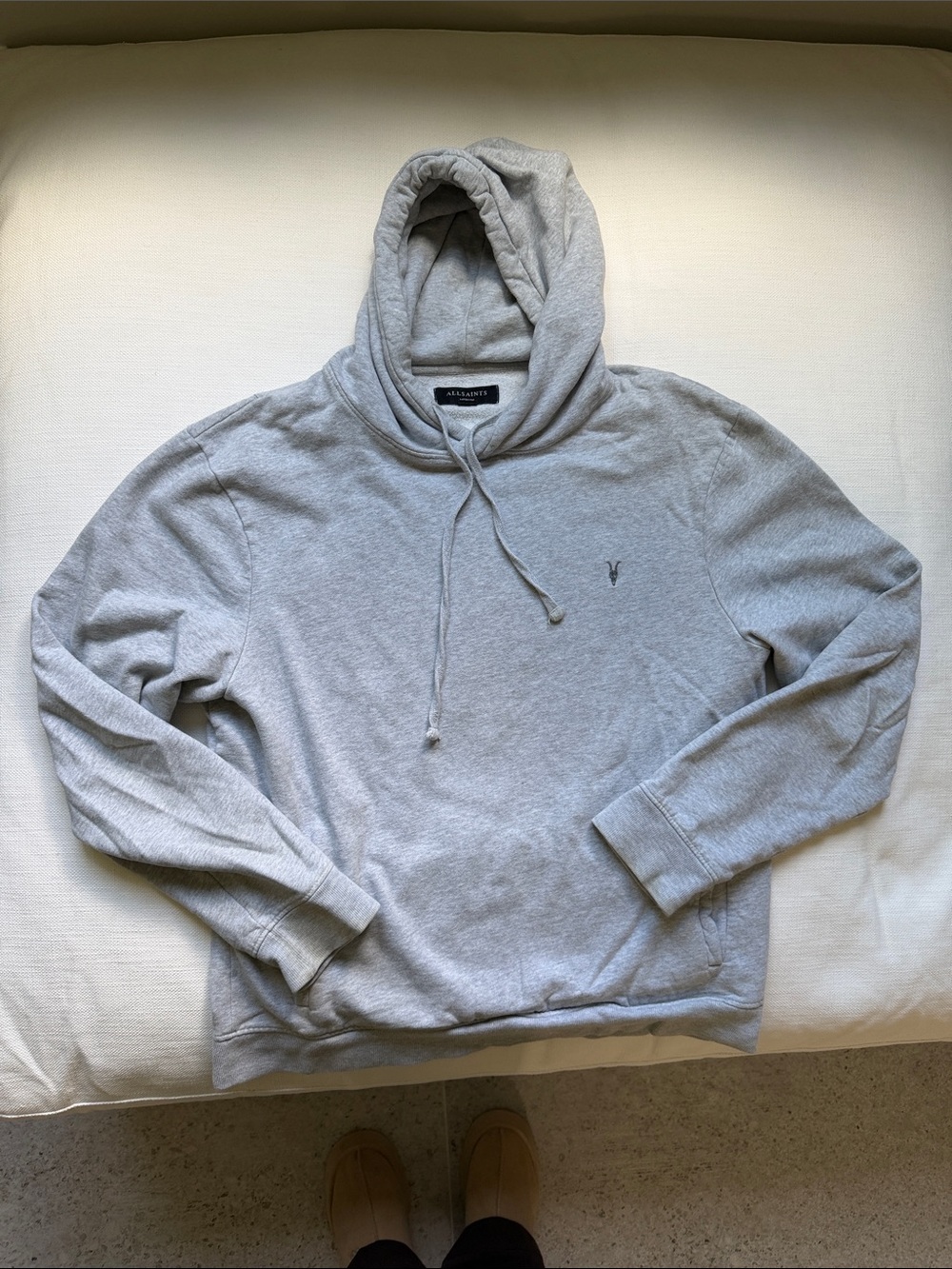 All Saints Light Grey Hooded Sweatshirt